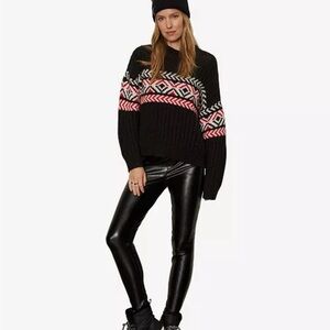 Sanctuary Black Vegan Faux Leather Jegging Pants Goth Punk Grunge Large